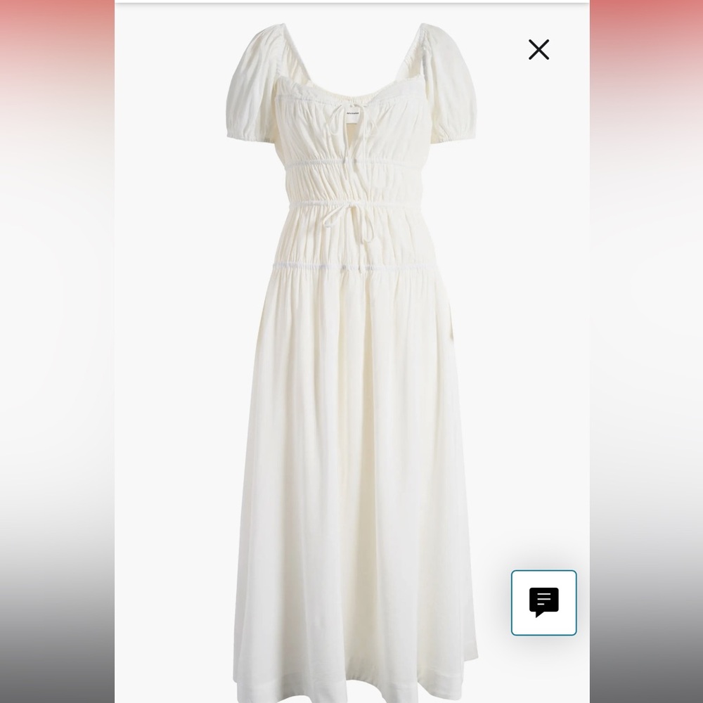 Reformation Rhett Dress in White Size 8 NWT milkmaid bodice